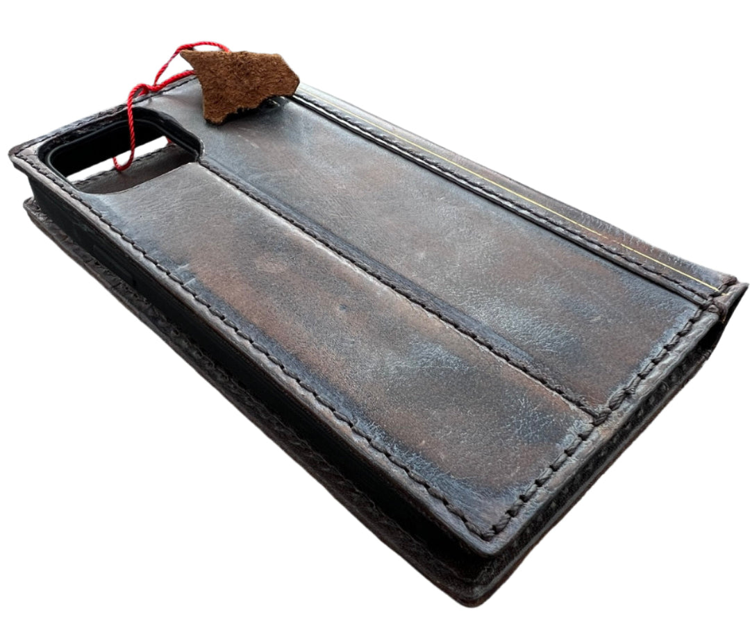 ARICHI Genuine Leather Vintage Bible Style Case for Galaxy S26, S25 Edge, S24 S23 Ultra S22 S21 Note Z Fold 7 A56 Polished Bible Book
