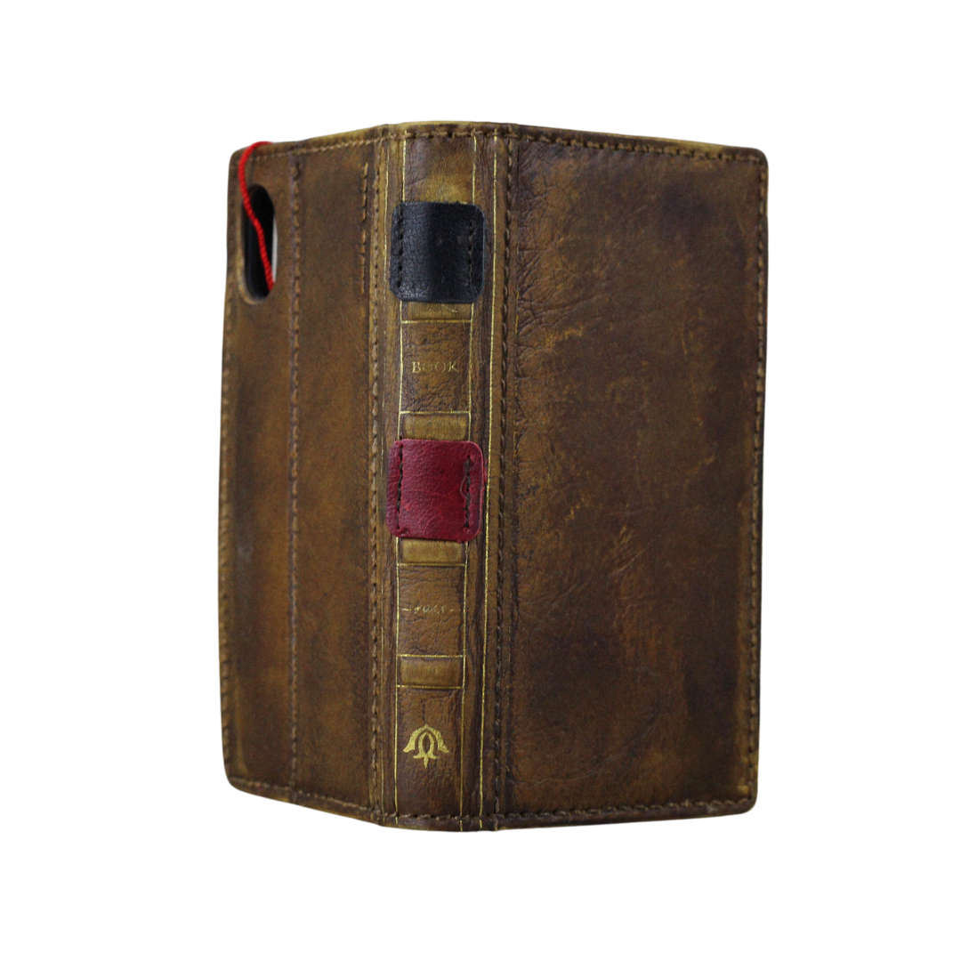 ARICHI Vintage Genuine Leather Phone Case Wallet for Galaxy S26 Ultra FE Edge | Handcrafted Antique Book Style