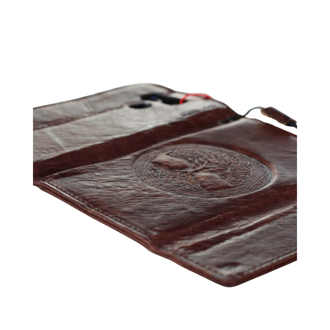 ARICHI® Galaxy Leather Case S26 Ultra S25 S24 | Handmade Tree of Life Crazy Horse Wallet Case