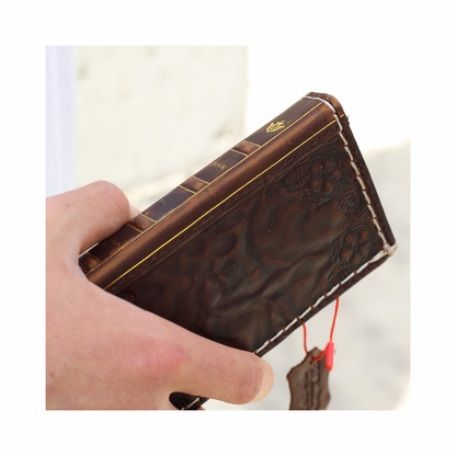 ARICHI® Handmade Leather Bible Book Case For Galaxy S26 Ultra, Vintage Embossed Wallet, Cover For S25 S24 Ultra