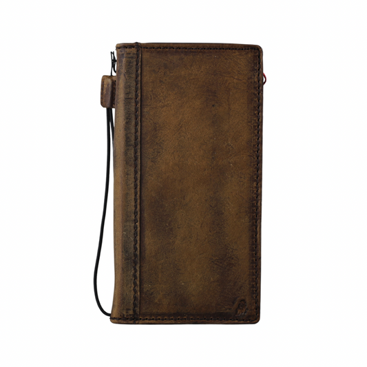 ARICHI Premium Handmade Genuine Leather Case for Galaxy S26, Ultra, Note, Edge and Z Fold A56 - Polished Brown Vintage Cover