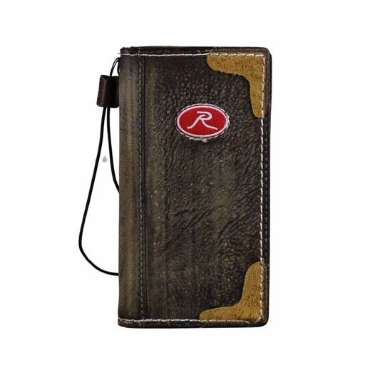 Handmade Leather For Galaxy Case – Baseball-Inspired Wallet Cover with Waxed Vintage Finish – Suede Stitch Details – Arichi