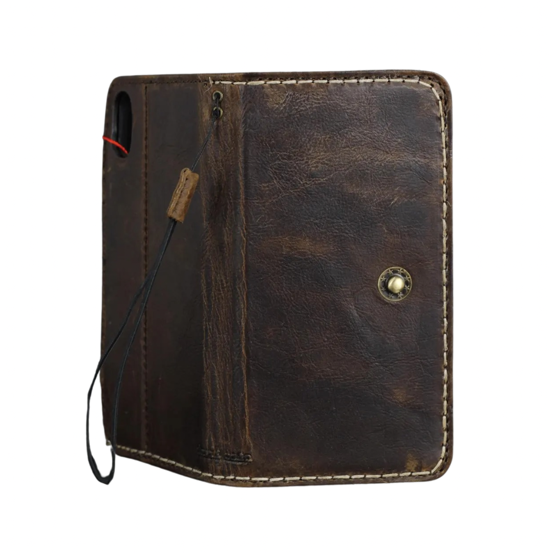 ARICHI Genuine Vintage Leather Case For Oppo Find N3, X6 Pro, Reno 10 Pro+ Reno 12 Pro, 9 5G  A78 A98 Book Cover Wallet Button Closure Hand-Stitched