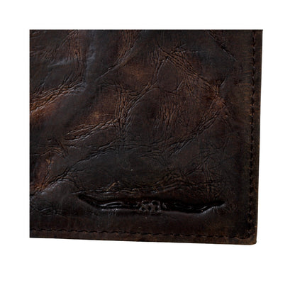 Handmade Distressed Brown Leather Bifold Wallet – Slim Money Clip
