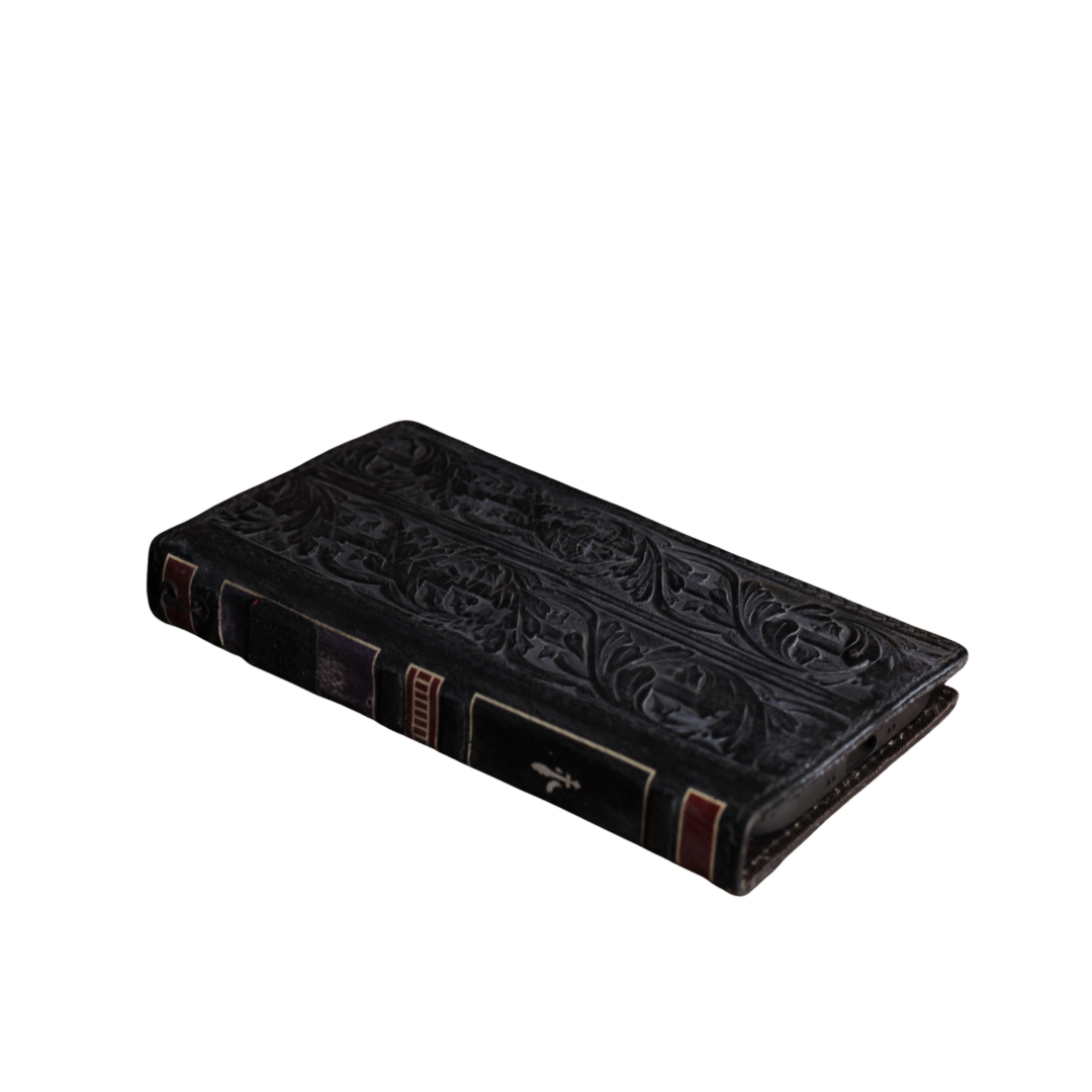 Handmade Leather Book iPhone Case, Vintage Wallet Cover