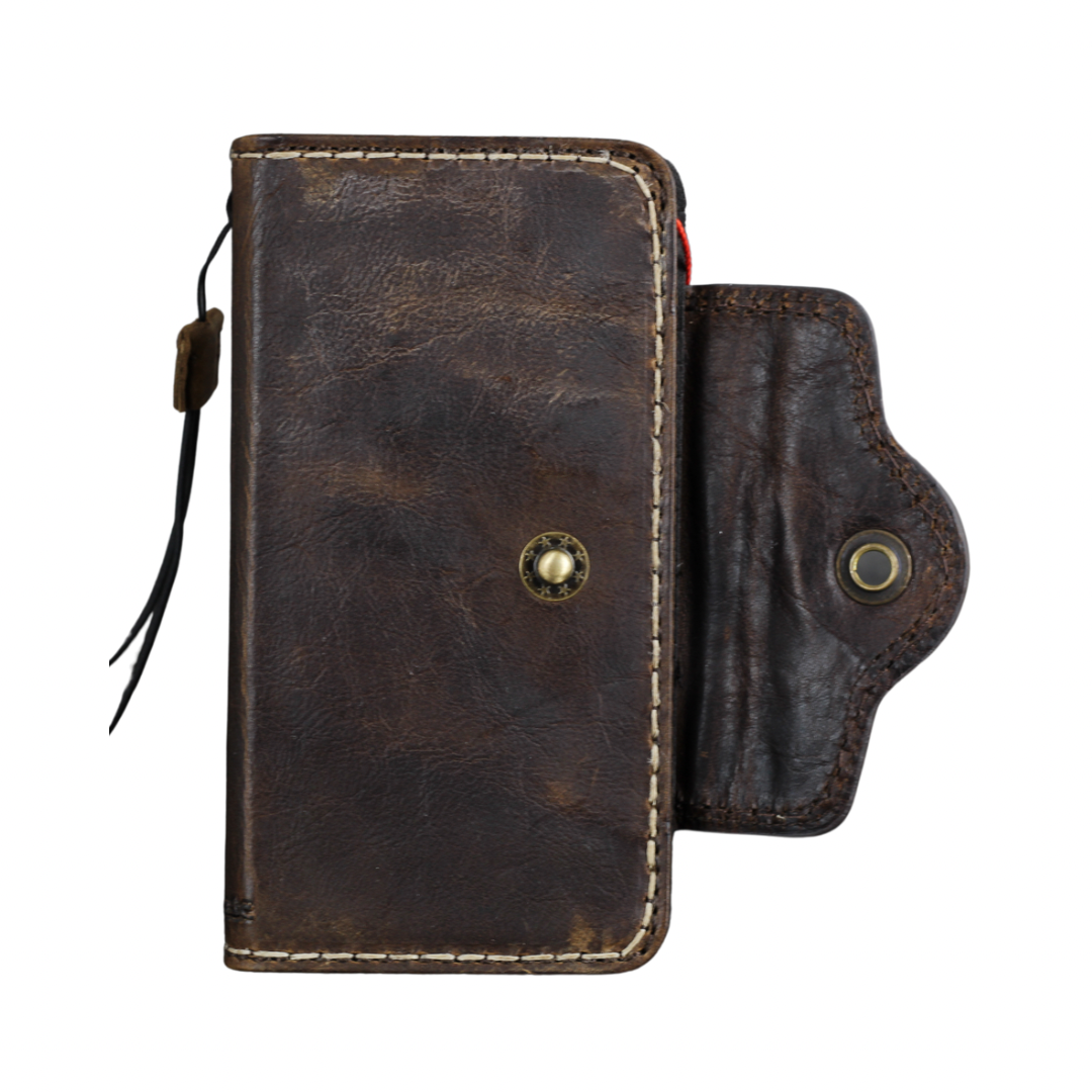ARICHI Genuine Vintage Leather Case For Oppo Find N3, X6 Pro, Reno 10 Pro+ Reno 12 Pro, 9 5G  A78 A98 Book Cover Wallet Button Closure Hand-Stitched