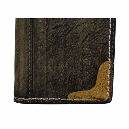 Handmade Leather iPhone Case – Baseball-Inspired Wallet Cover with Waxed Vintage Finish – Suede Stitch Details – Arichi Brand – For iPhone 13 14 15 16 Pro Max 17 Air