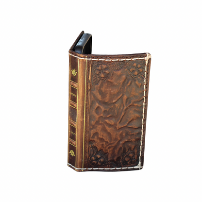 ARICHI® Handmade Leather Bible Book Case For Galaxy S26 Ultra, Vintage Embossed Wallet, Cover For S25 S24 Ultra
