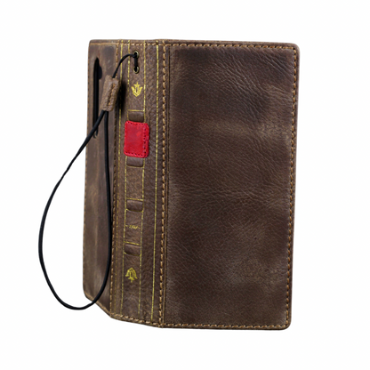 ARICHI Handmade Leather For Galaxy Case – Bible Style, Waxed Sanding Finish, Wireless Charging, Card Slots