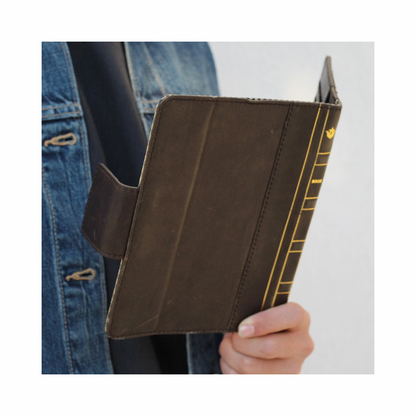 Handmade Leather iPad Case – Bible Book Style | Magnetic Wallet Cover for iPad Pro, Air & Mini