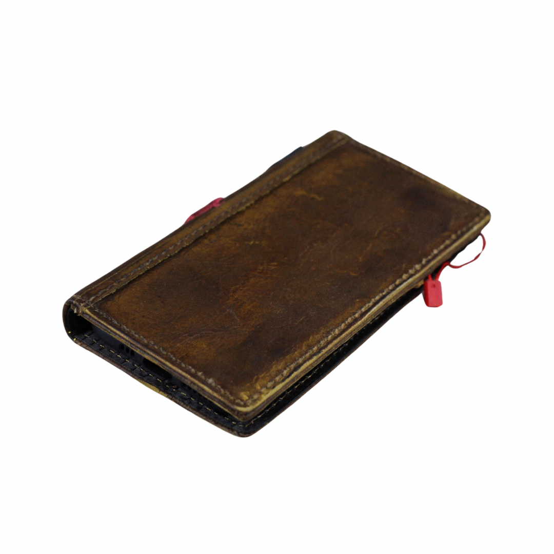 ARICHI Vintage Genuine Leather Phone Case Wallet for Galaxy S26 Ultra FE Edge | Handcrafted Antique Book Style