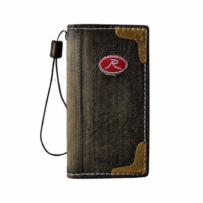 Handmade Leather iPhone Case – Baseball-Inspired Wallet Cover with Waxed Vintage Finish – Suede Stitch Details – Arichi Brand – For iPhone 13 14 15 16 Pro Max 17 Air