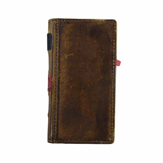 ARICHI Vintage Genuine Leather Phone Case Wallet for Apple iPhone 17 16 15 14 13 Pro Max | Handcrafted Antique Book Style