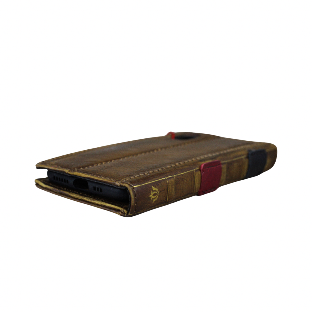 ARICHI Vintage Genuine Leather Phone Case Wallet for Galaxy S26 Ultra FE Edge | Handcrafted Antique Book Style