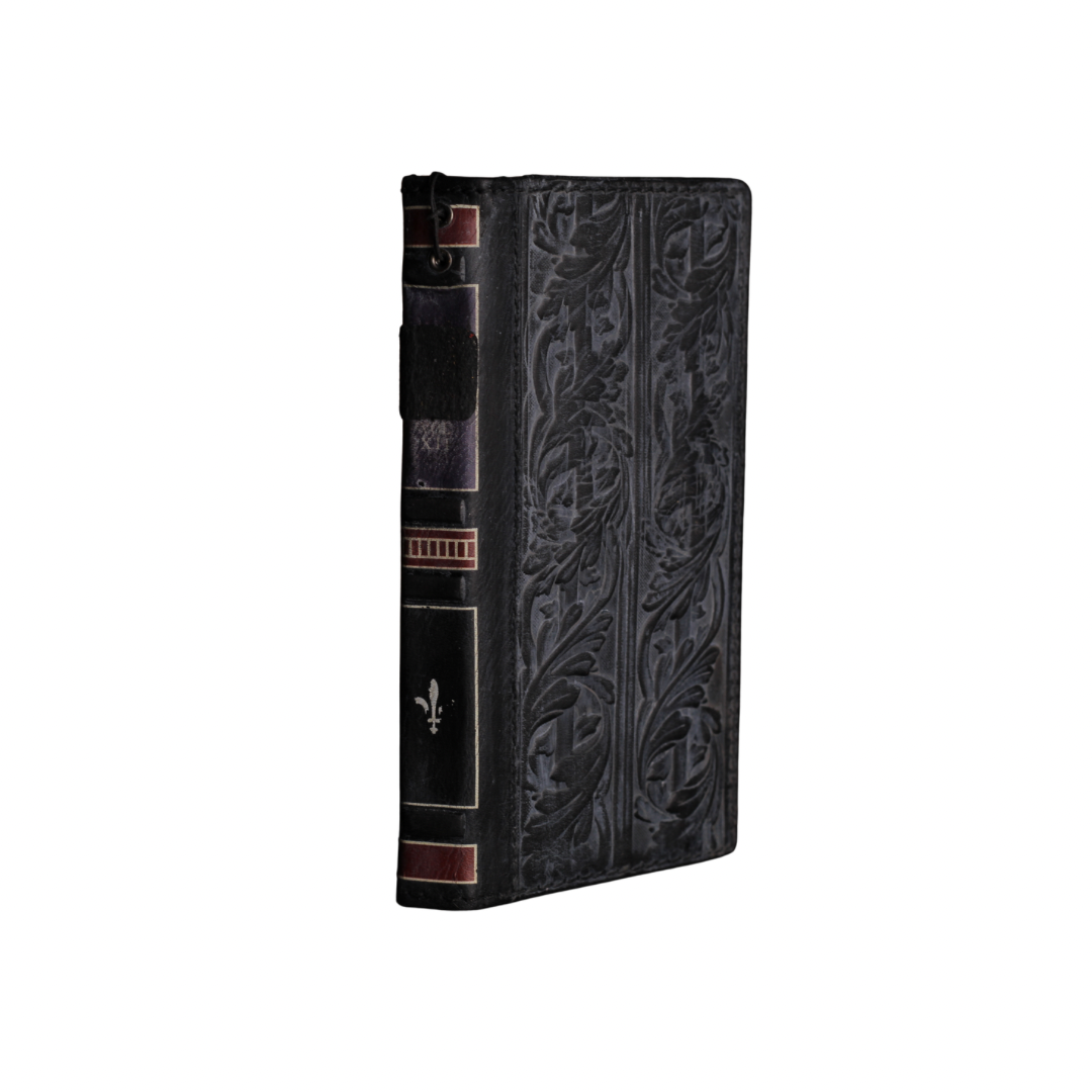 Handmade Leather Book iPhone Case, Vintage Wallet Cover