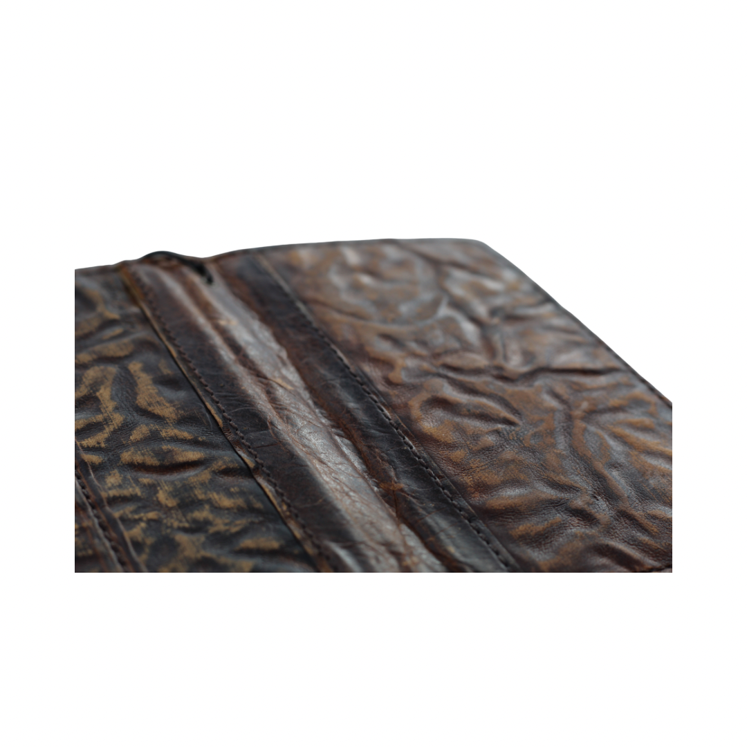 ARICHI Genuine Leather Handmade Brown Wrinkled Leather iPhone Wallet Case: Vintage Book-Style with Card Slots