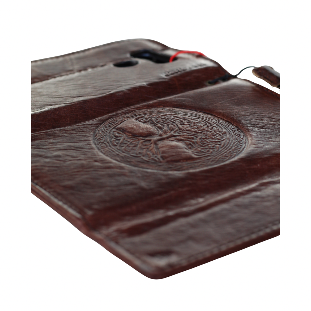 ARICHI® Galaxy Leather Case S26 Ultra S25 S24 | Handmade Tree of Life Crazy Horse Wallet Case