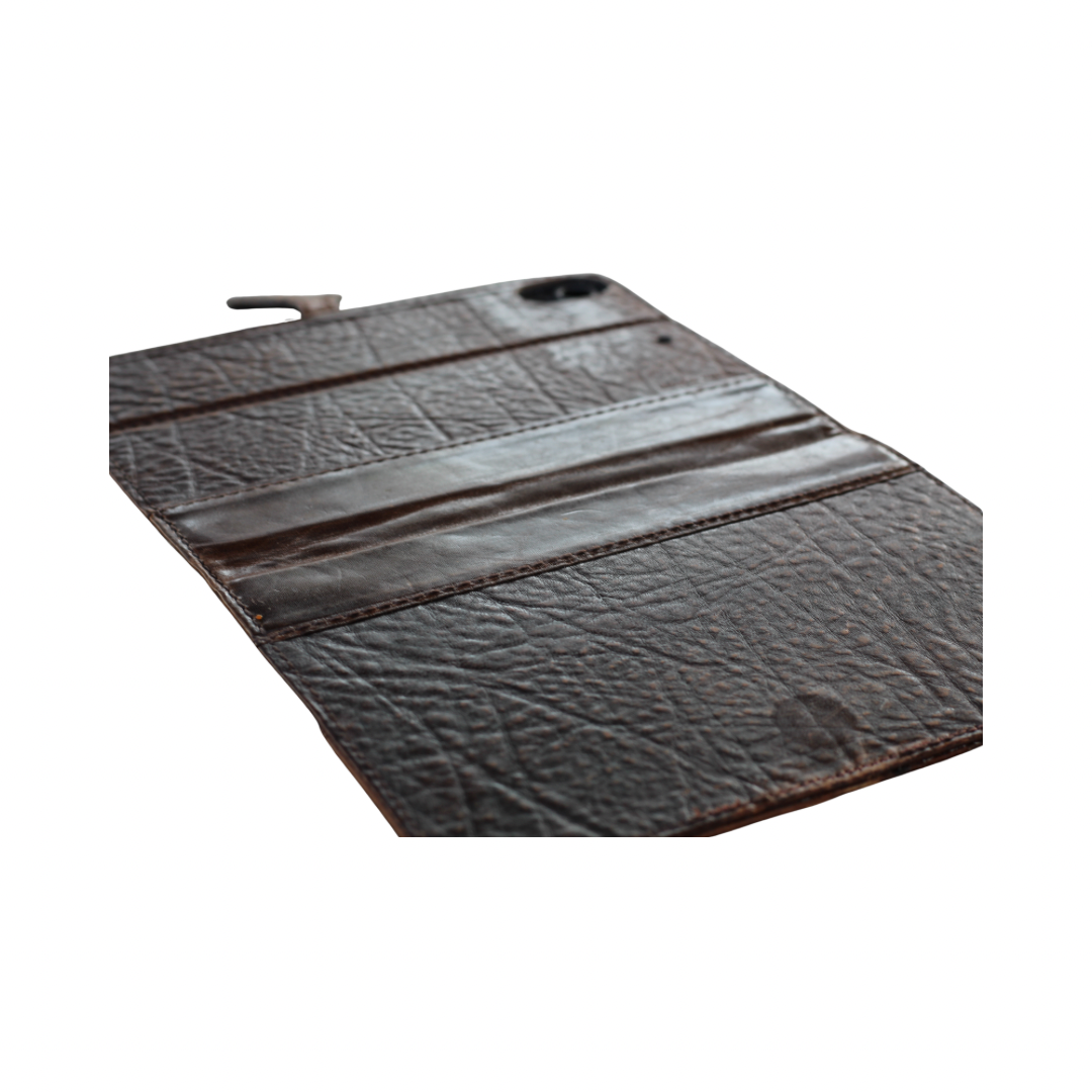 Handmade Full-Grain Leather iPad Folio | Vintage Brown, Magnetic Closure