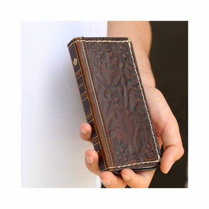 ARICHI® Handmade Leather Bible Book Case For Galaxy S26 Ultra, Vintage Embossed Wallet, Cover For S25 S24 Ultra