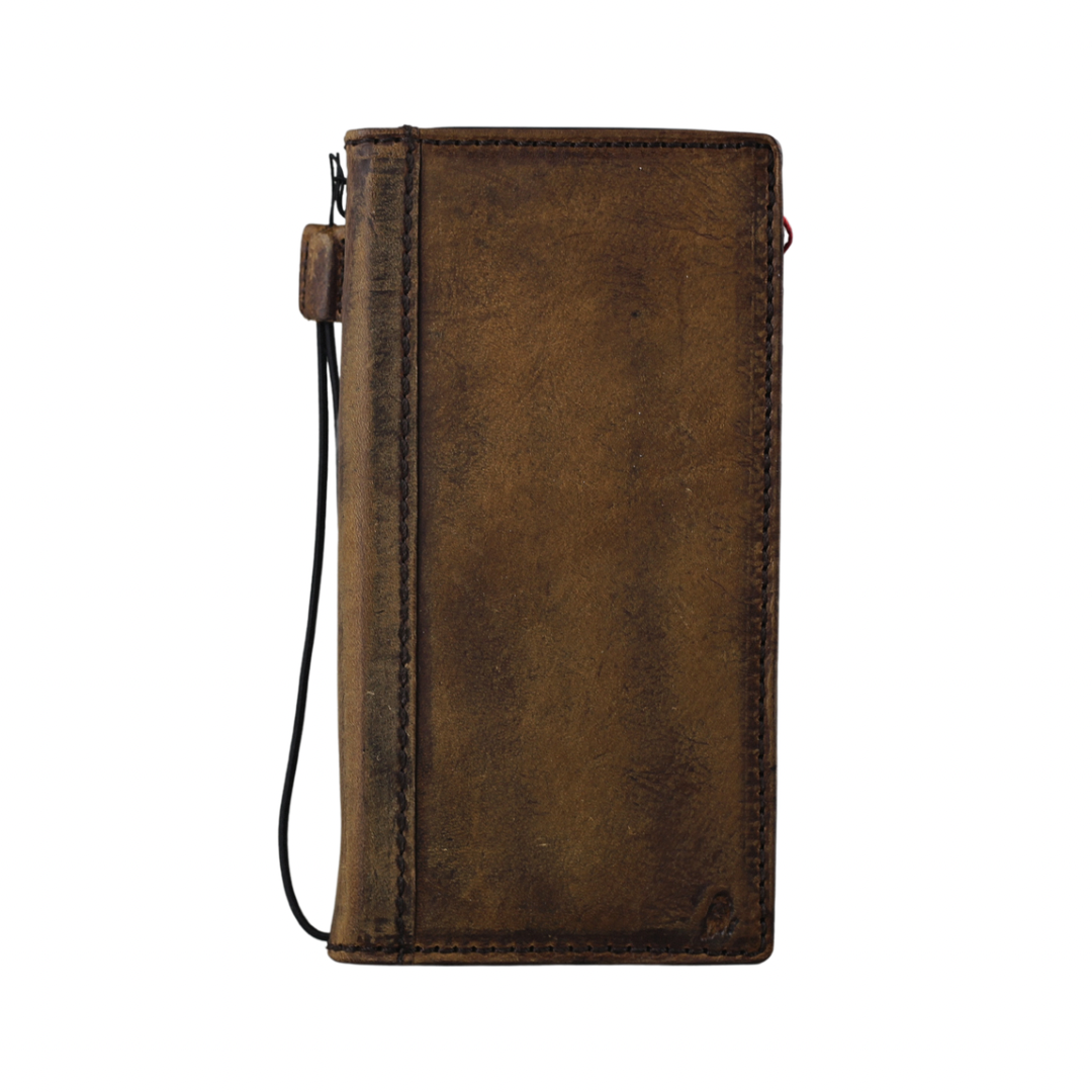 ARICHI Premium Handmade Genuine Leather Case for Galaxy S26, Ultra, Note, Edge and Z Fold A56 - Polished Brown Vintage Cover