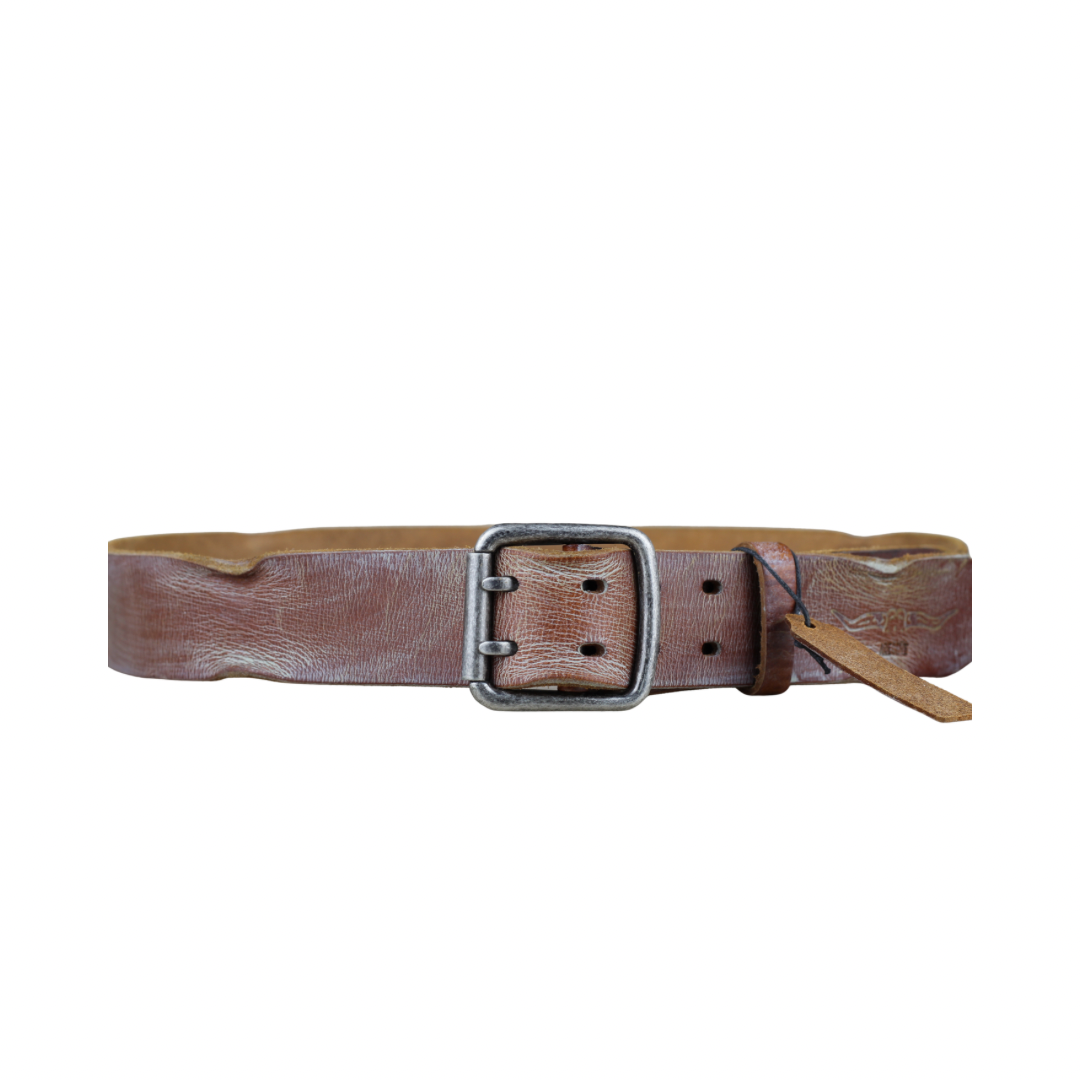 ARICHI Light Brown Leather Belt – Handmade Genuine Leather for Men and Women, Minimalist Design with Elegant Buckle