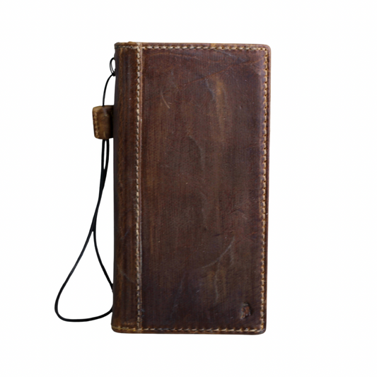 ARICHI Vintage Polished Leather iPhone Case – Wax Finish Handmade Wallet Cover for iPhone 6-17 Pro Max Air SE XS