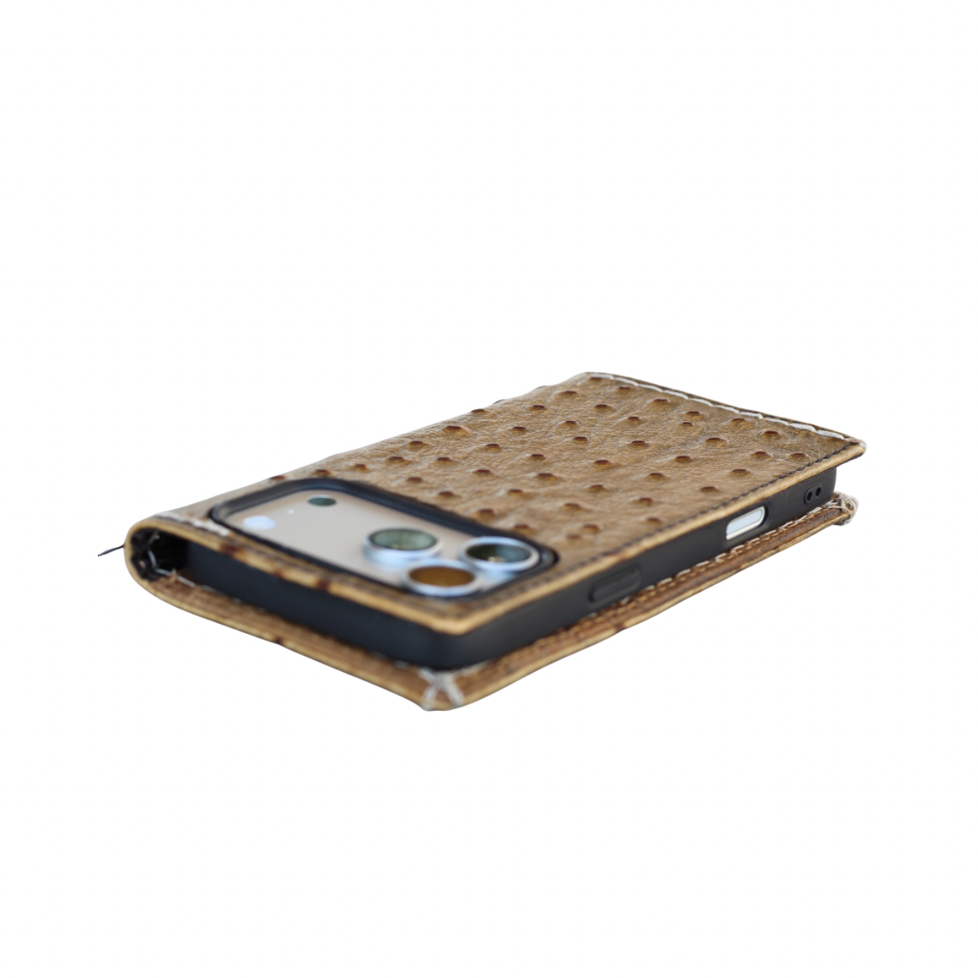 Genuine leather Samsung Galaxy wallet case with magnetic closure and card holder