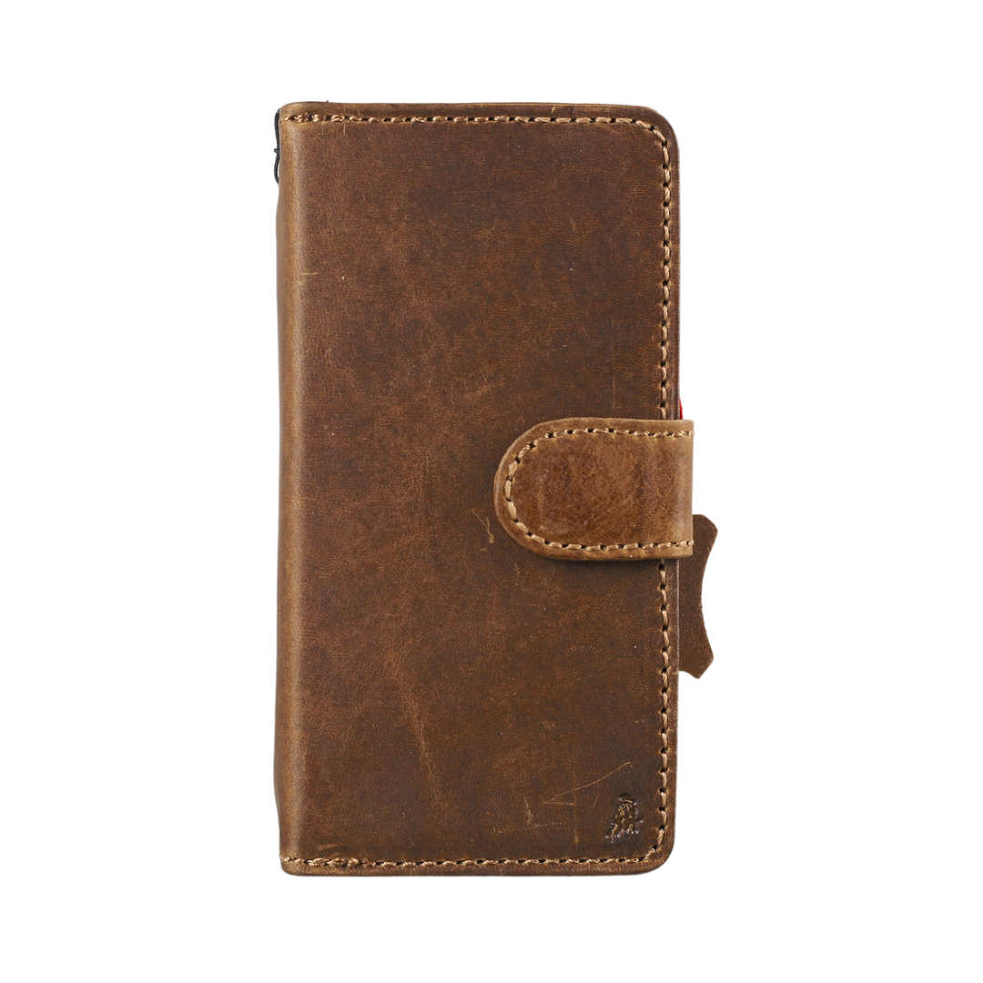 ARICHI Tan Leather For Galaxy S26 Case – Detachable Magnetic Wallet with Extra Card Slots, Handmade