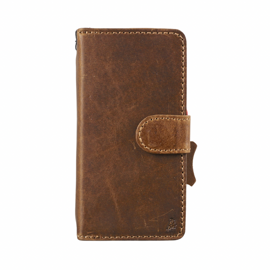 ARICHI Tan Leather For Galaxy S26 Case – Detachable Magnetic Wallet with Extra Card Slots, Handmade