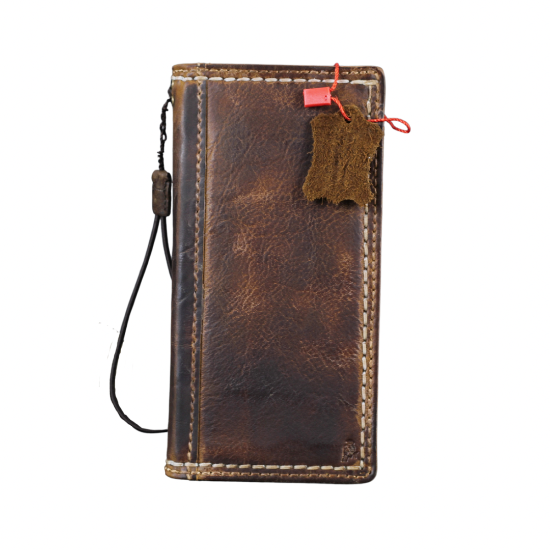 ARICHI Handmade Waxed Leather Case for Google Pixel – Polished Finish with White Hand-Stitched Seams, Wallet Book Cover for Pixel 4-10 Pro XL Fold