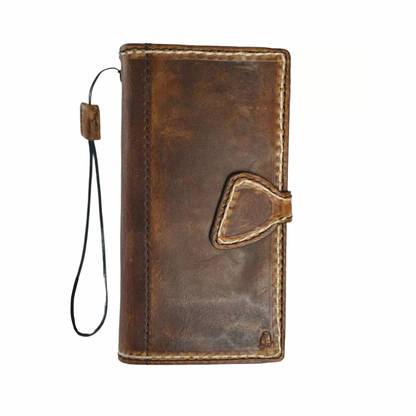ARICHI Handmade Waxed Leather Phone Case with White Stitching and Magnetic Closure for Google Pixel 4 to 9 9a Pro XL - Premium Wallet Cover