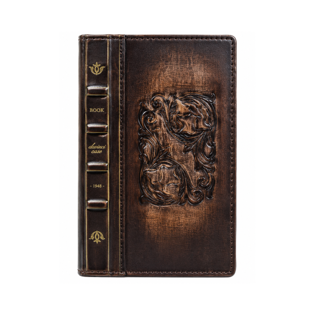 Vintage Leather Book Phone Case for iPhone 17 Pro Max Handmade Wallet Cover