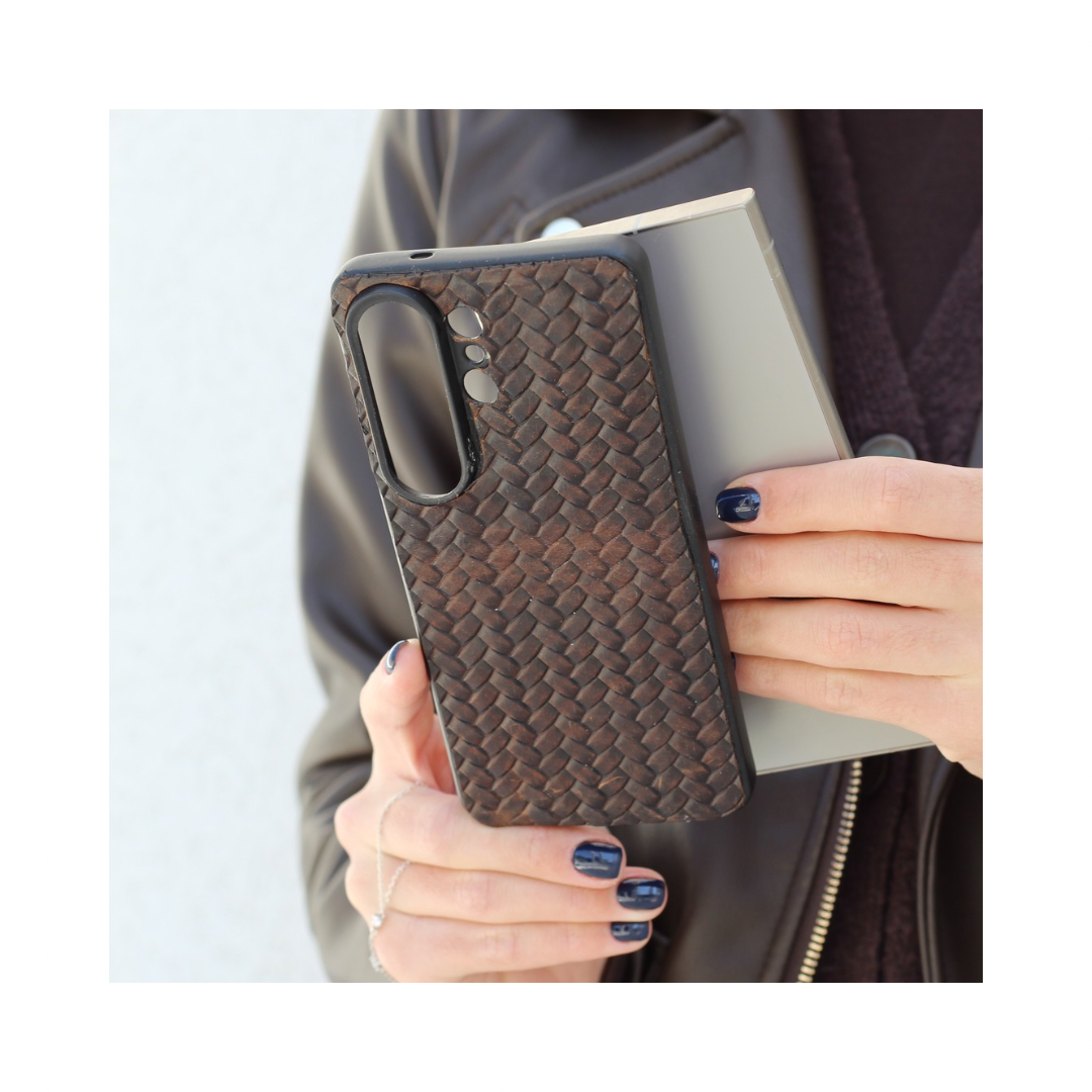 premium braided leather galaxy s25 case