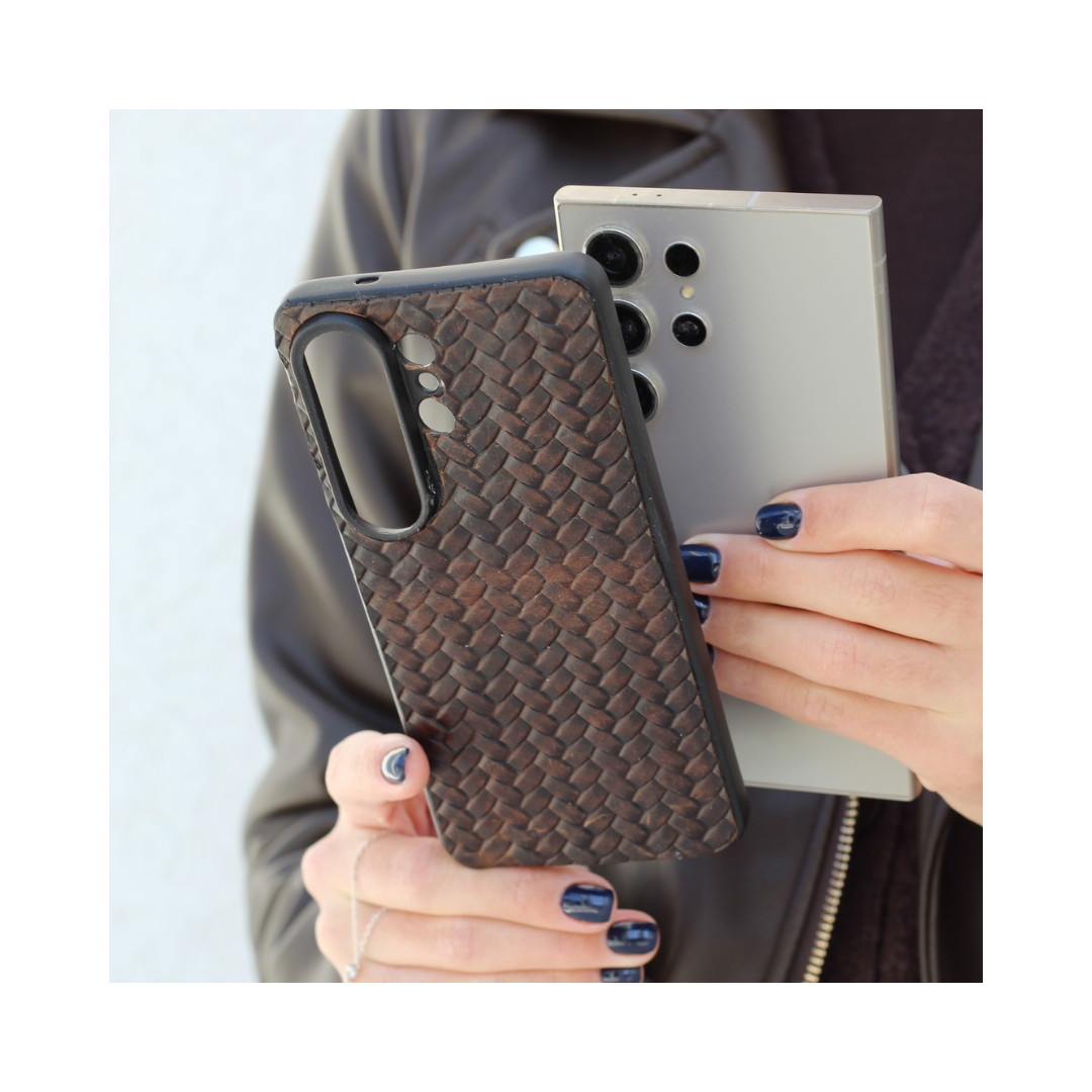 luxury woven leather galaxy s26 plus cover