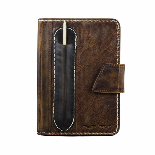 ARICHI Genuine Leather iPad Case with Pen Holder – Hand-Stitched Vintage Design for iPad Pro & Mini