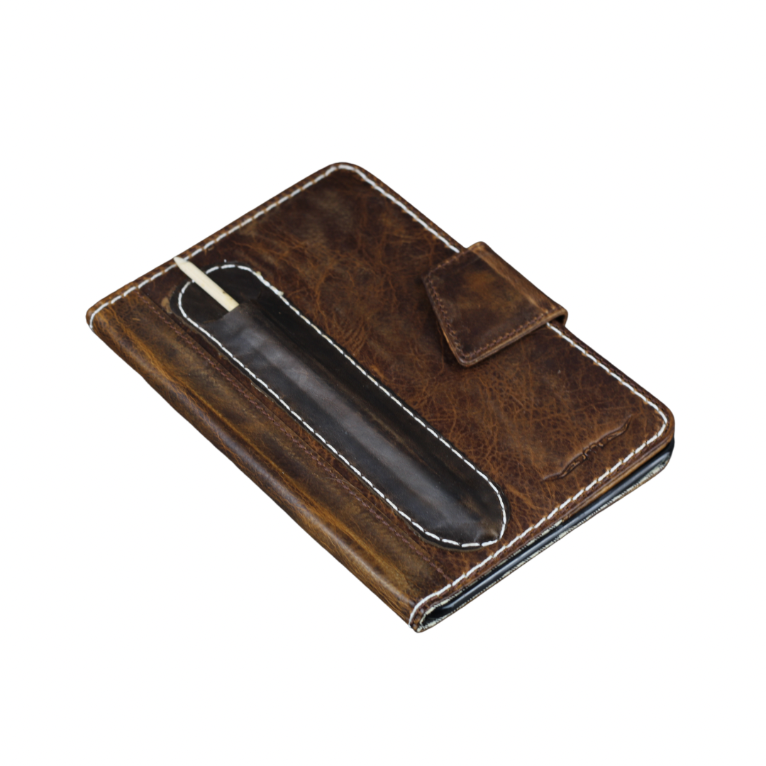 ARICHI Genuine Leather iPad Case with Pen Holder – Hand-Stitched Vintage Design for iPad Pro & Mini