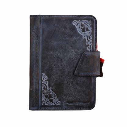 ARICHI Handmade Leather iPad Case – Embossed, Hand-Stitched, Magnetic Closure, Vintage Style