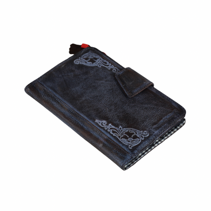 ARICHI Handmade Leather iPad Case – Embossed, Hand-Stitched, Magnetic Closure, Vintage Style