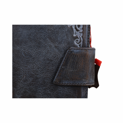 ARICHI Handmade Leather iPad Case – Embossed, Hand-Stitched, Magnetic Closure, Vintage Style