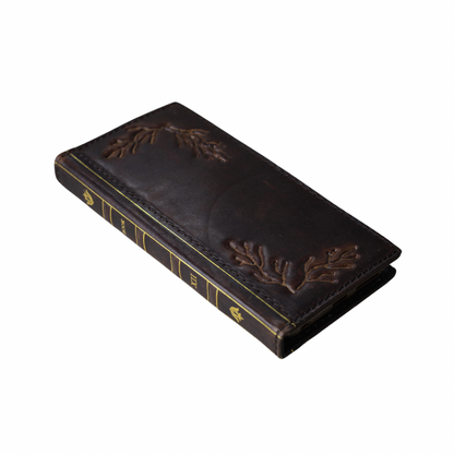 ARICHI Handmade Genuine Leather Case for for Pixel 10 Pro XL Fold – Vintage Bible with Tree Branch Embossing & Card Slots