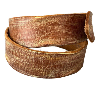 ARICHI Handmade Polished Light Brown Leather Belt – Premium Genuine Leather for Men and Women, Classic Versatile Design