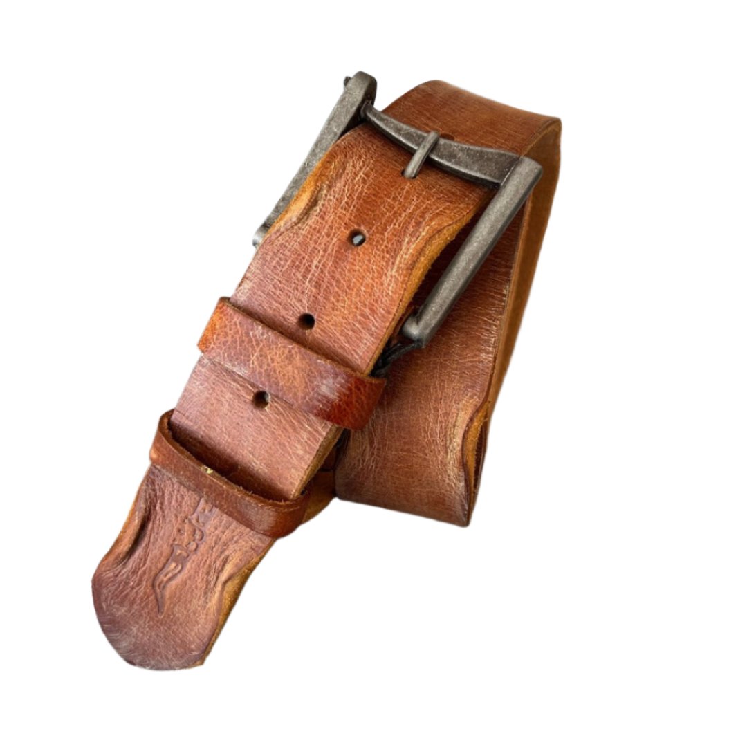 ARICHI Light Brown Handmade Leather Belt – Sleek Polished Genuine Leather for Men and Women, Timeless Classic Design