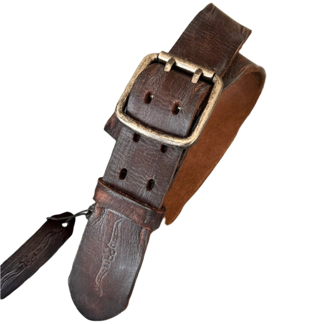 ARICHI Handmade Polished Brown Leather Belt – Premium Genuine Leather for Men and Women, Vintage and Stylish Design