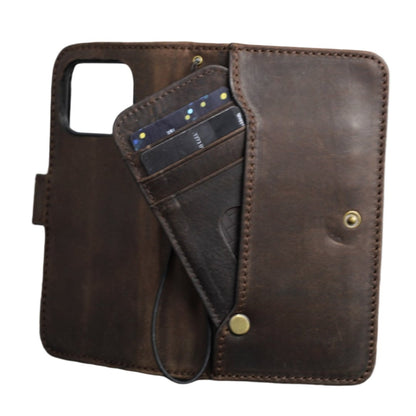ARICHI Genuine Leather Case for Google Pixel – Handmade Wallet Cover with Card Slots, Button Closure