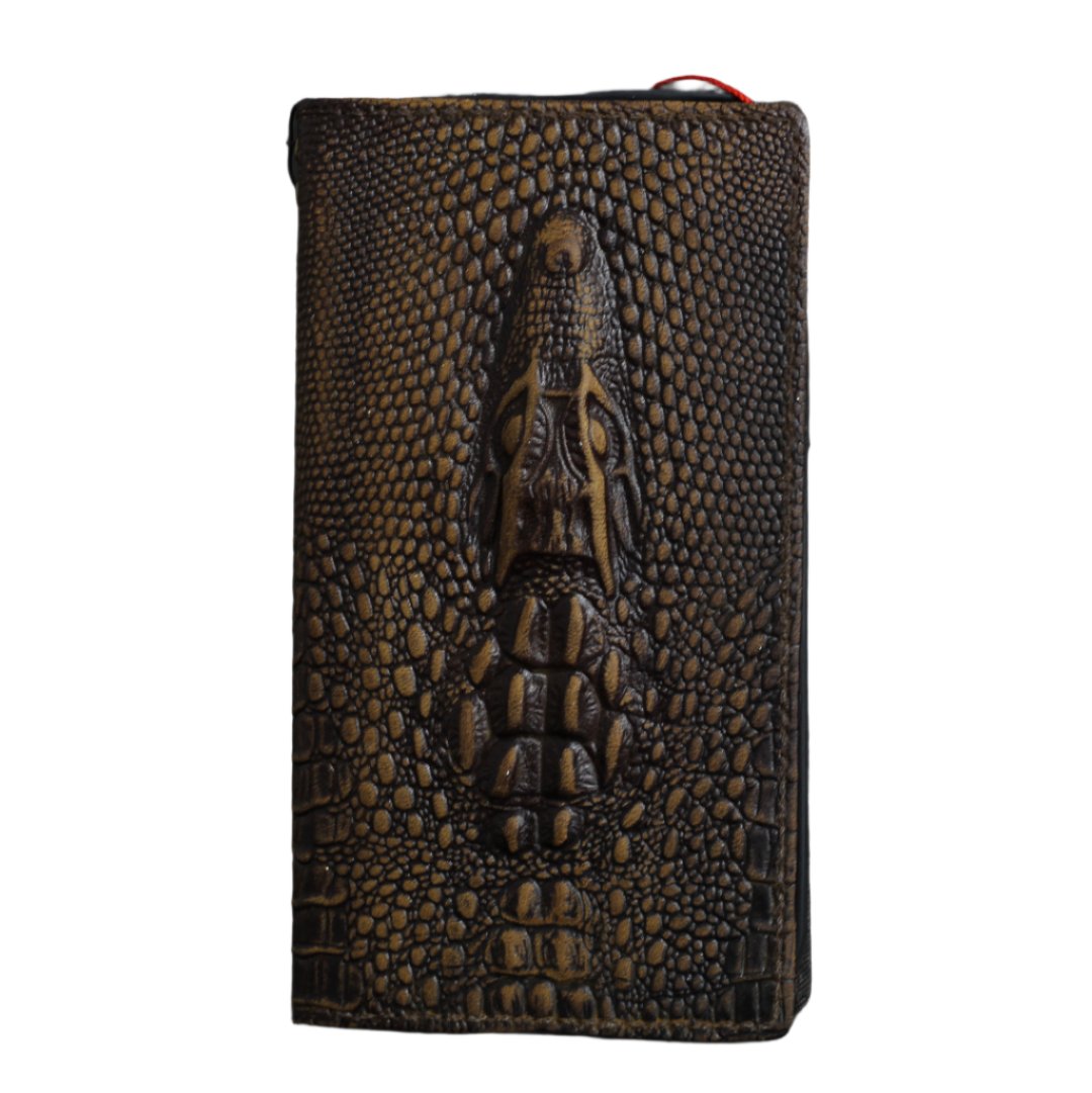 ARICHI Genuine Leather For Galaxy Case – Crocodile Embossed Design Wallet Book Style Cover