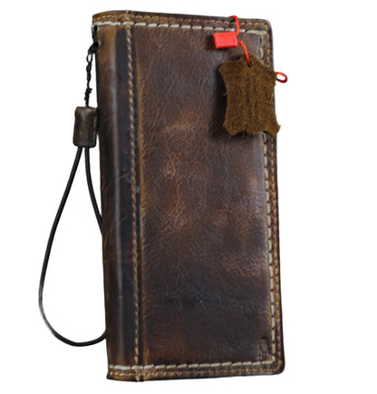 ARICHI Handmade Waxed Leather Case for OnePlus – Polished Finish with White Hand-Stitched Seams, Wallet Book Cover for OnePlus Open, 8, 8 Pro, 9, 9 Pro, 12