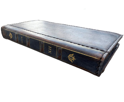 ARICHI Genuine Leather Vintage Bible Style Case for Galaxy S26, S25 Edge, S24 S23 Ultra S22 S21 Note Z Fold 7 A56 Polished Bible Book