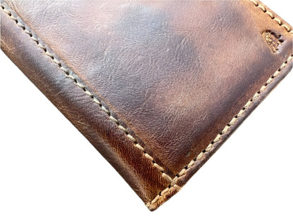 ARICHI Vintage Polished Leather iPhone Case – Wax Finish Handmade Wallet Cover for iPhone 6-17 Pro Max Air SE XS