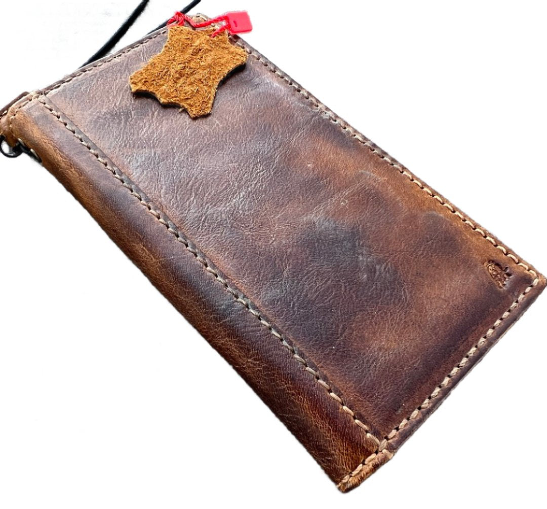 ARICHI Vintage Polished Leather iPhone Case – Wax Finish Handmade Wallet Cover for iPhone 6-17 Pro Max Air SE XS