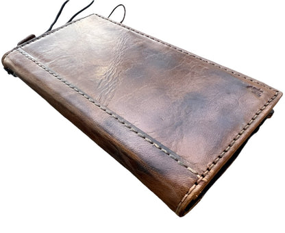 ARICHI Handcrafted Light Tan Leather iPhone Case – Smoked Wax Finish Wallet Cover for iPhone